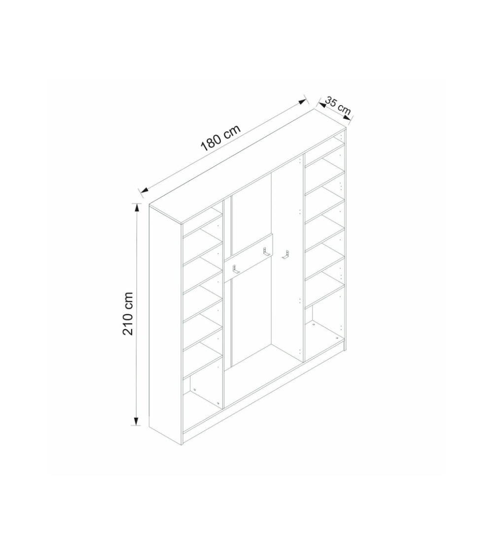 Mobile da ingresso reversibile 1 cassetto + specchio 95 x 26 x 19 cm bianco  artiko