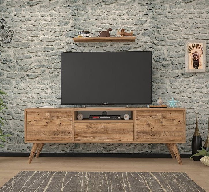 Conjunto mueble TV HAZE roble 140 cm