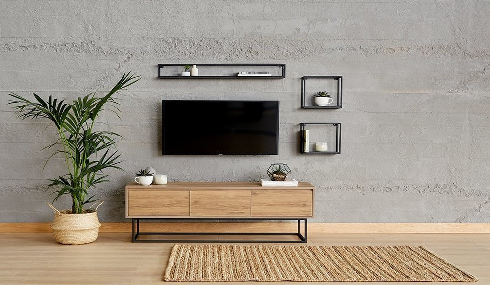 Conjunto mueble TV MILAN nogal 180 cm