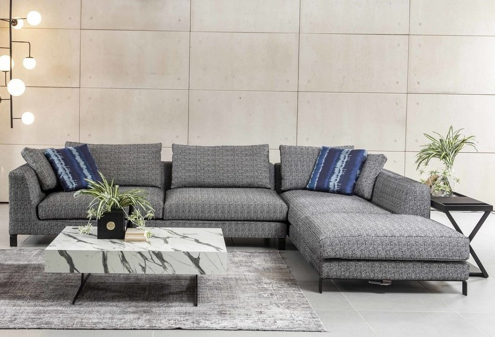 Modena angolare divano grigio 297 x 210 cm sul nostro negozio online