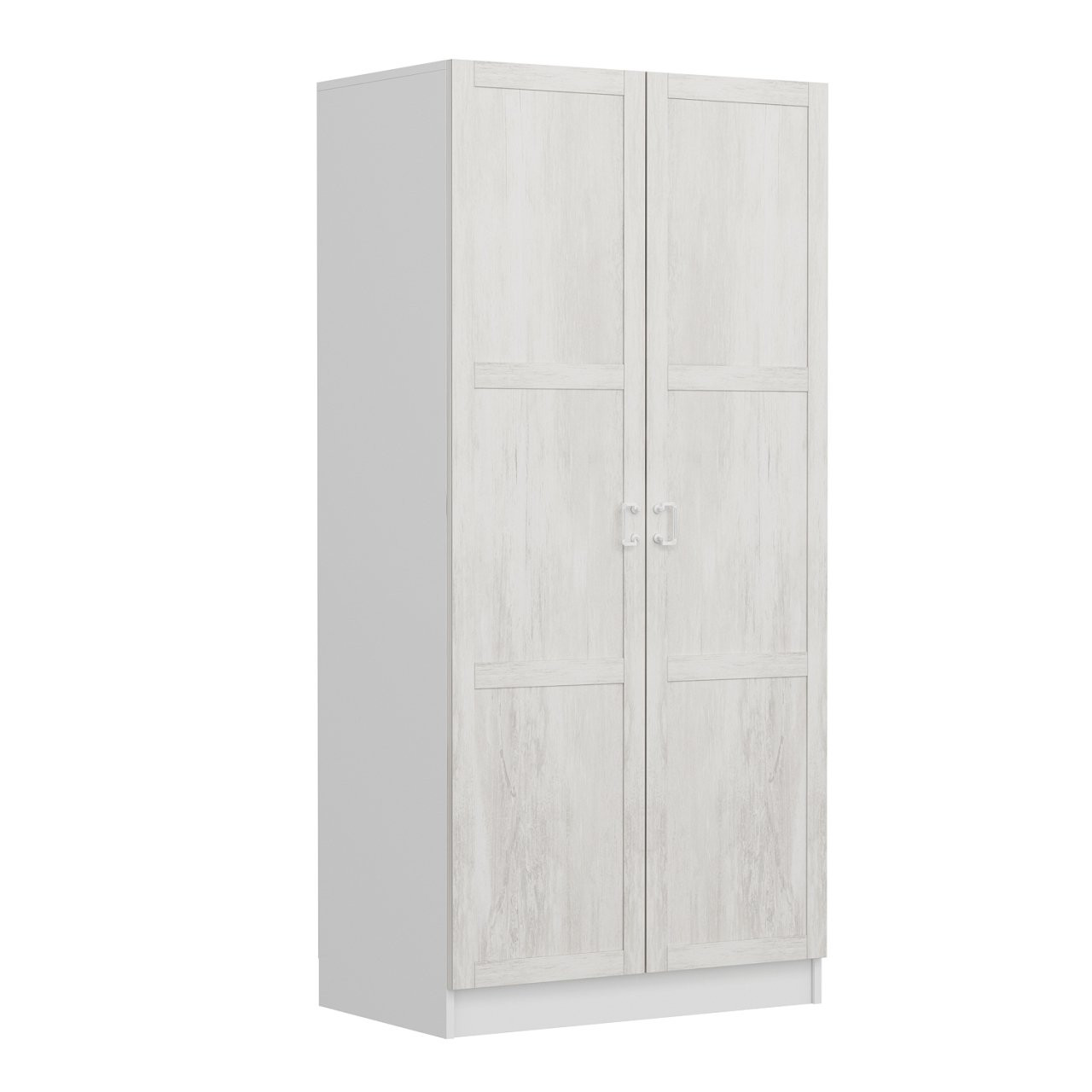 Armario 2 puertas corredizas roble-blanco con espejo 190x60x180 cm