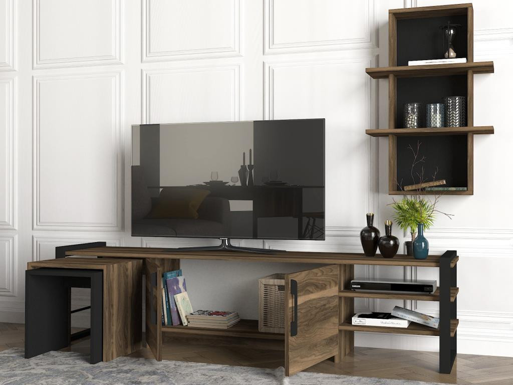 Conjunto mueble TV MILAN nogal 180 cm