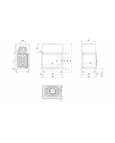 Inserire l'angolo camino Trivision 10 kw