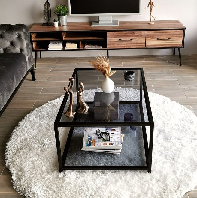 Maison Exclusive Campana extractora pared acero y vidrio templado negro 90  cm