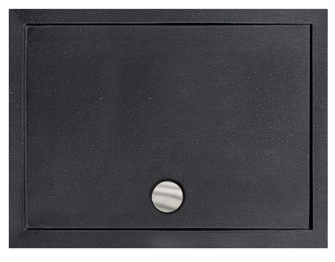 Plato de ducha extraplano ALPINA SLIMLINE rectangular 100/120 x 80/90 cm  efecto piedra negro