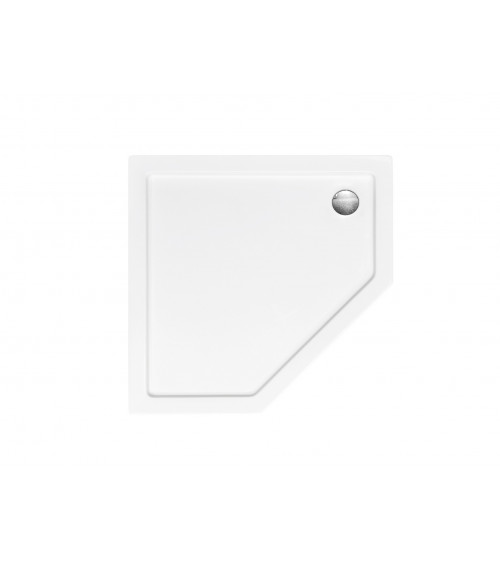 Plato de ducha extraplano BERGO SLIMLINE asimétrica 90x90x6 cm blanco