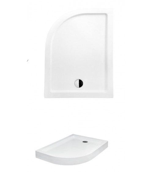 Plato de ducha SATURN asimétrico ángulo izquierdo 100x80 cm et 120x90 cm blanco
