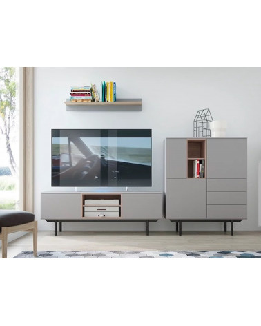 Mueble TV INOX gris 150 cm