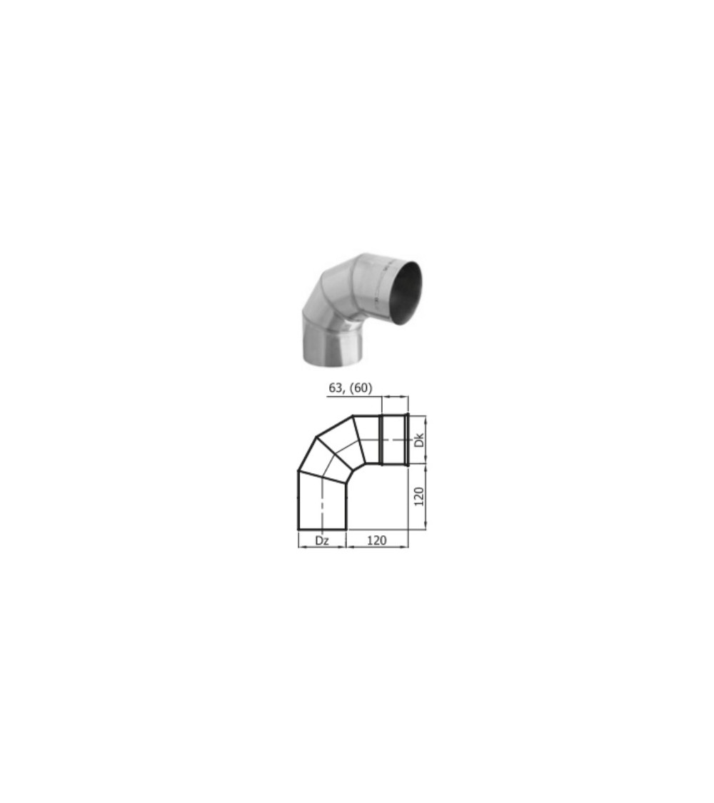 Kit conduit cheminée simple paroi ovale de 6 m Ø 120x180 mm