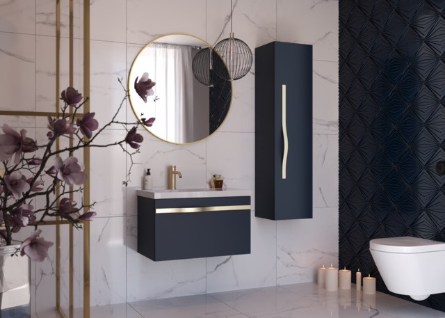 Meuble salle de bain, armoire de rangement sur pieds 45 × 30 × 83